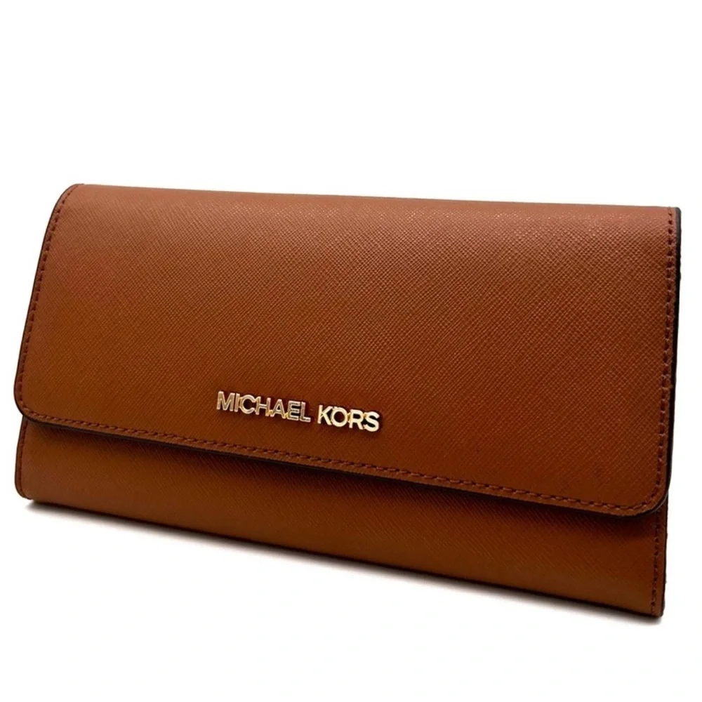 Michael Kors Large trifold Wallet Luggage (NWT)